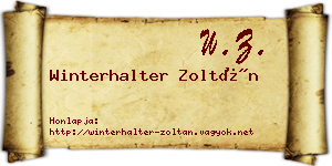 Winterhalter Zoltán névjegykártya