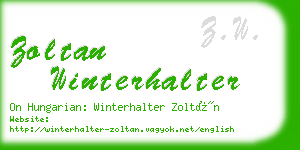 zoltan winterhalter business card